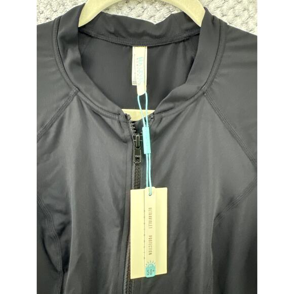 Sea Level Australia Essentials Long Sleeve Rash Vest Women US6 Black Full Zip - Picture 4 of 11